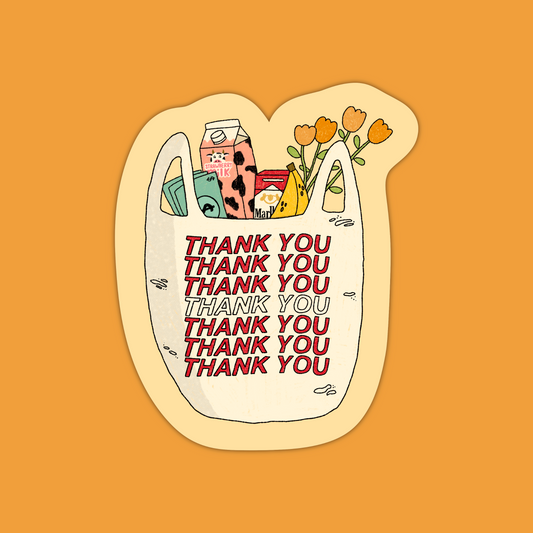 Thank you shopping bag Sticker