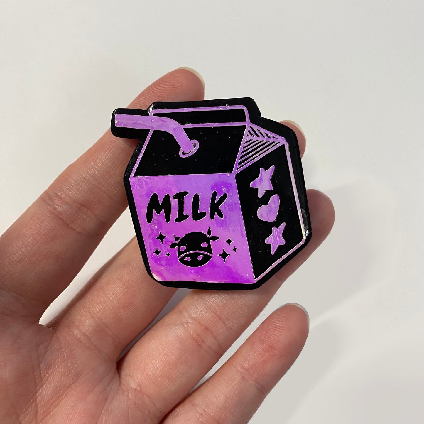 Milk Carton Iridescent Pin